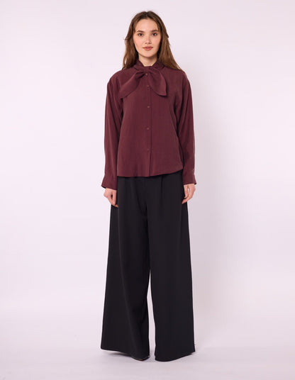 Tencel Shirt with Bow Detail