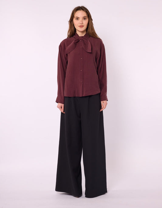 Tencel Shirt with Bow Detail
