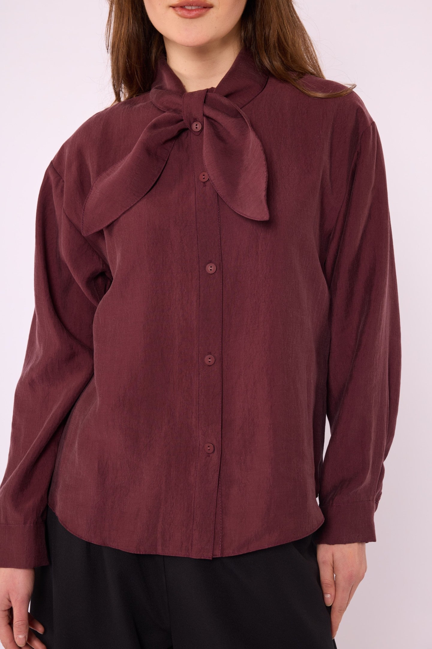 Tencel Shirt with Bow Detail
