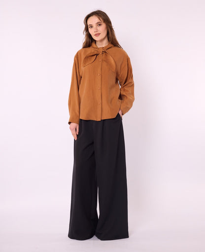 Tencel Shirt with Bow Detail