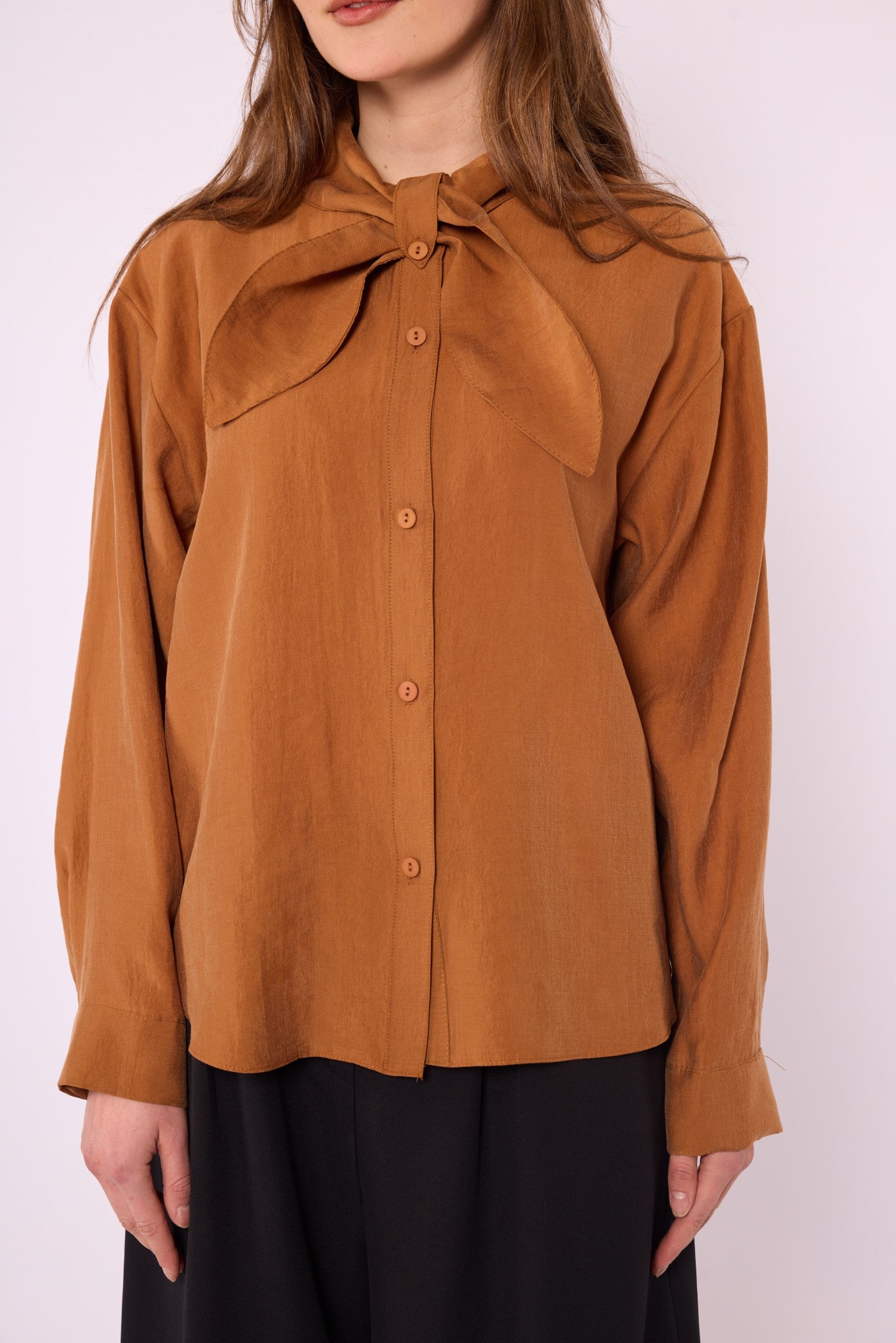 Tencel Shirt with Bow Detail