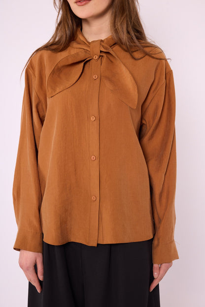Tencel Shirt with Bow Detail