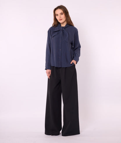 Tencel Shirt with Bow Detail