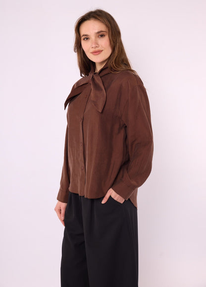 Tencel Shirt with Bow Detail