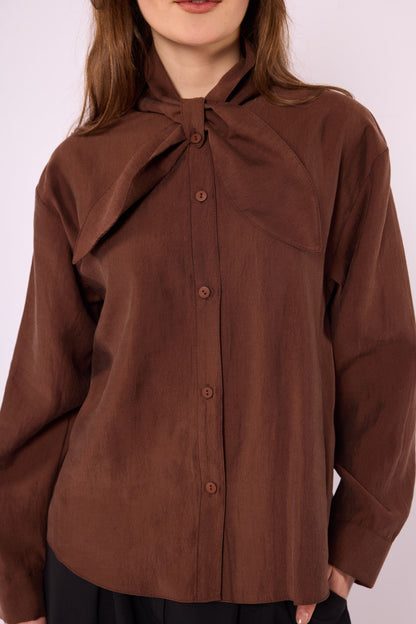 Tencel Shirt with Bow Detail