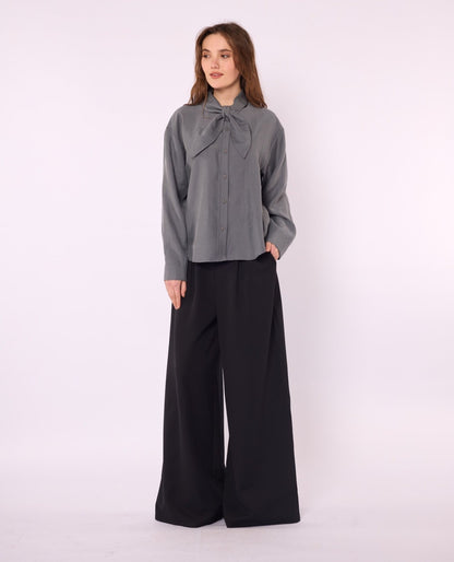 Tencel Shirt with Bow Detail