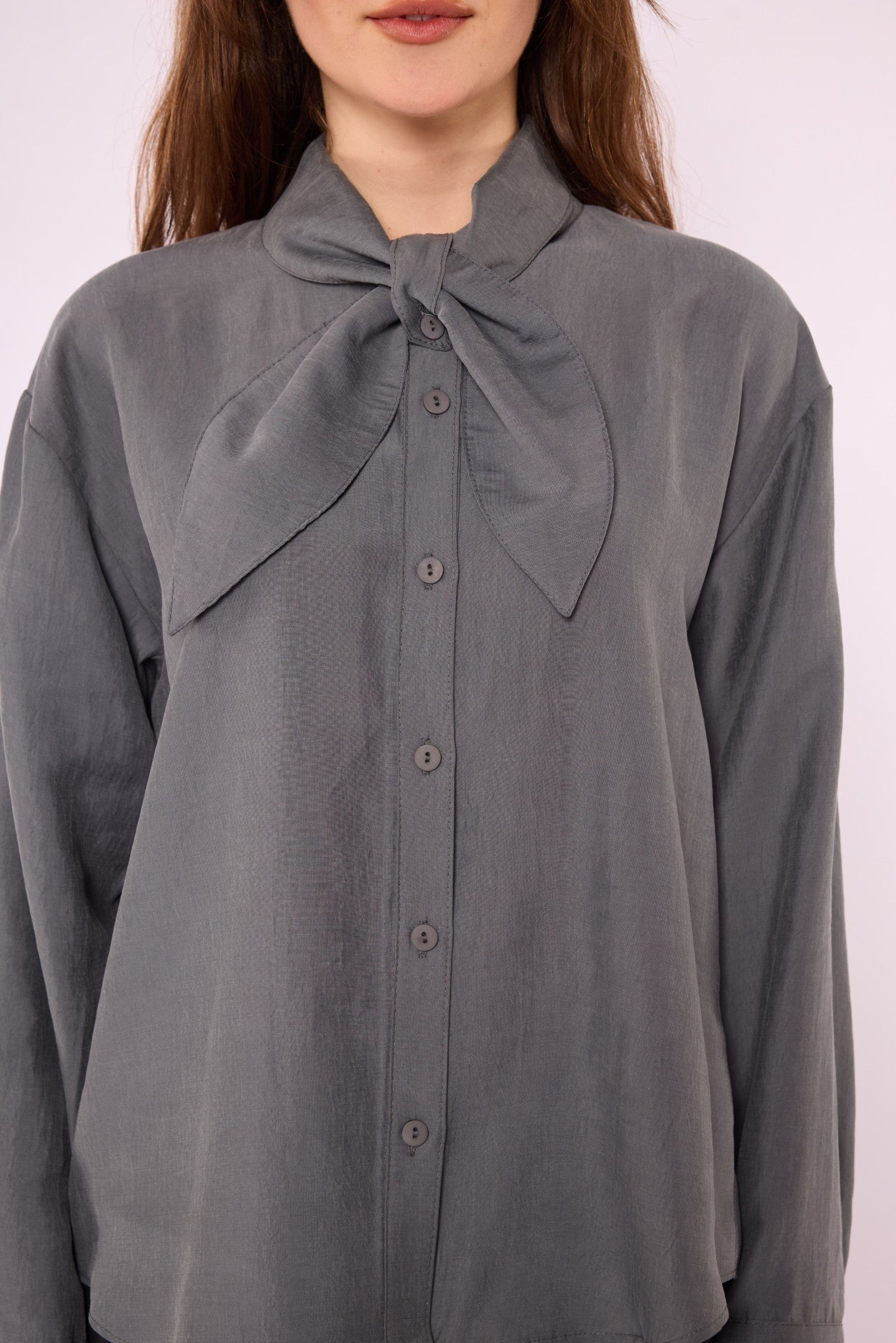 Tencel Shirt with Bow Detail