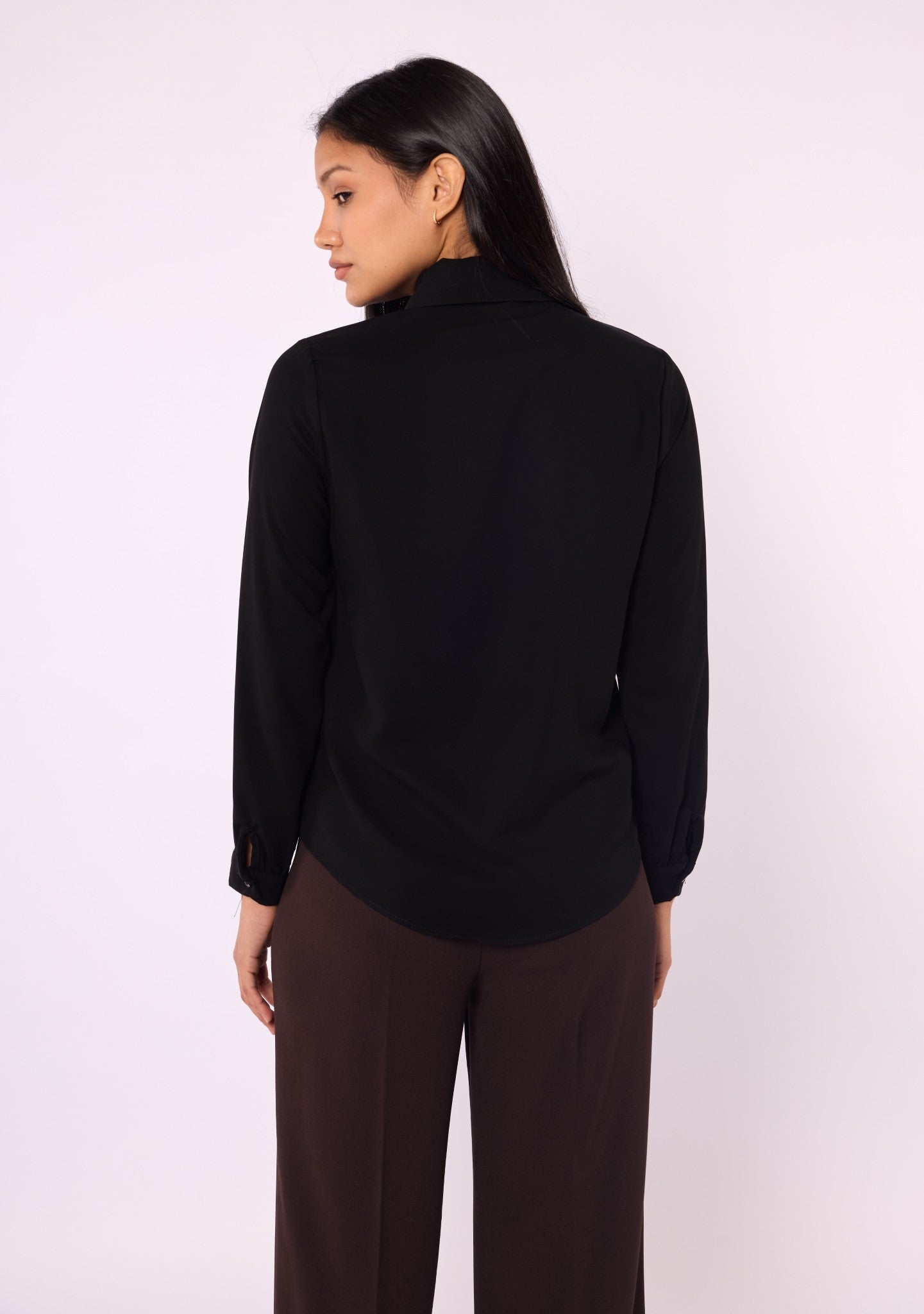 Polo Collar Shirt with Ethnic Scarf Detail