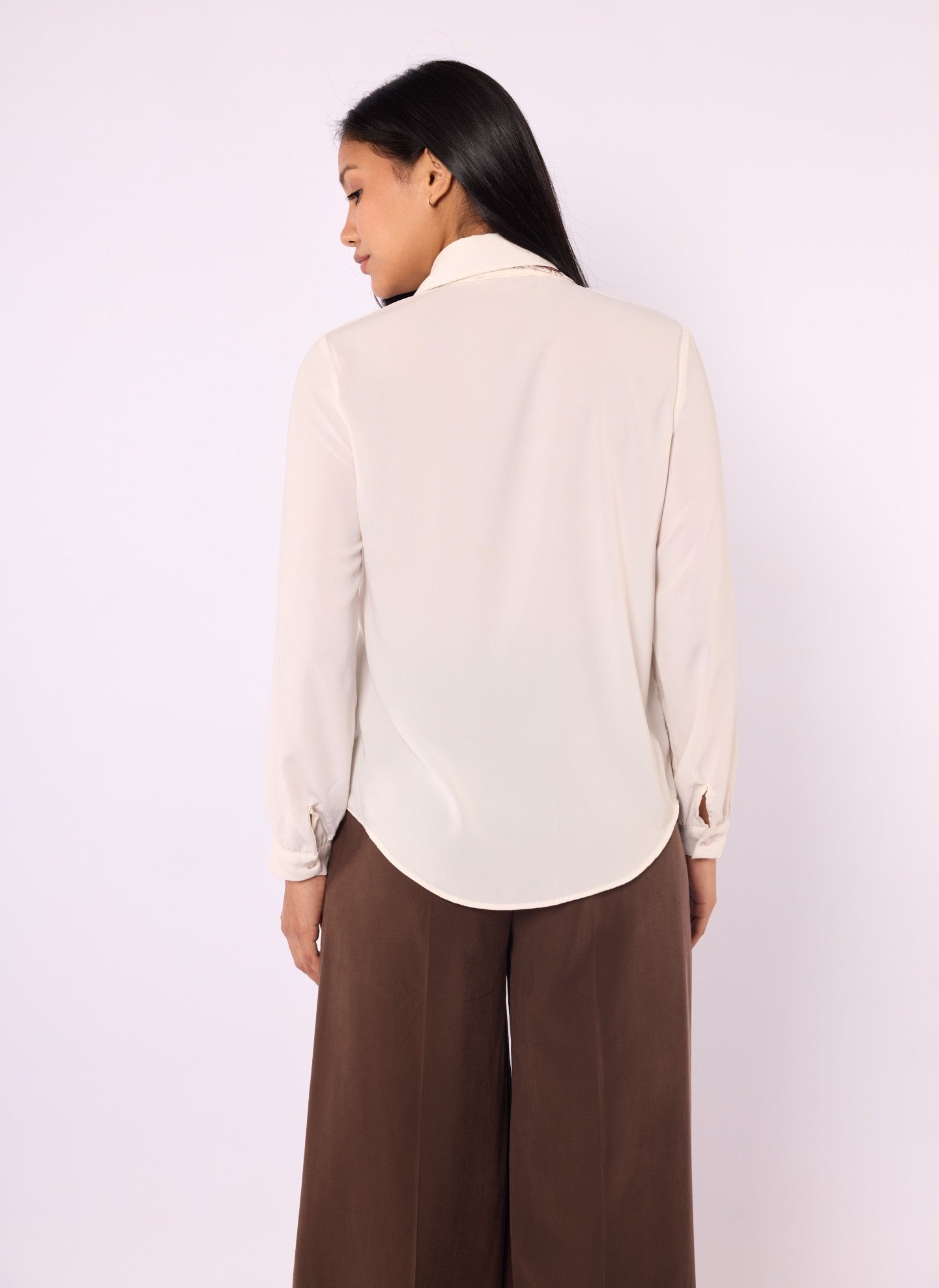 Polo Collar Shirt with Ethnic Scarf Detail