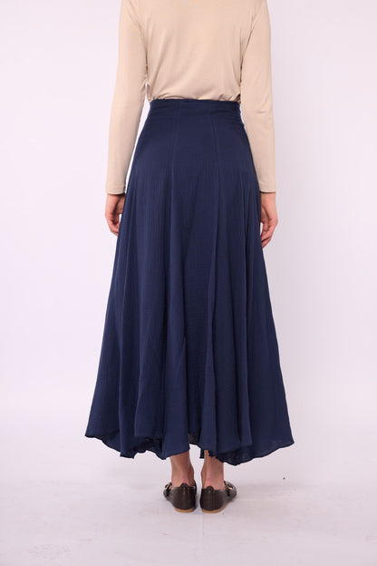 Lined A-Line Skirt in Muslin Fabric