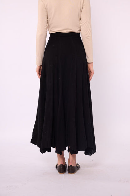 Lined A-Line Skirt in Muslin Fabric