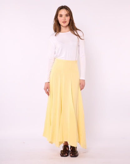 Lined A-Line Skirt in Muslin Fabric