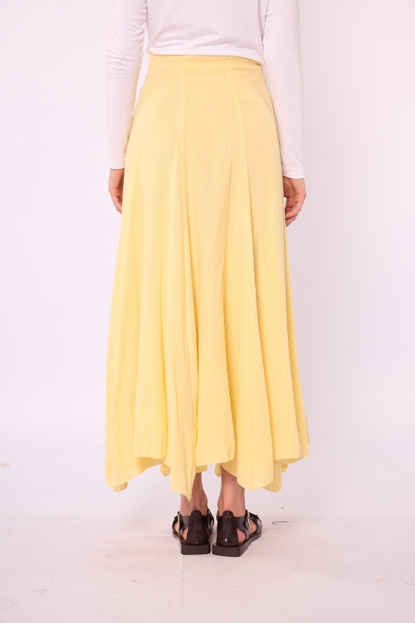 Lined A-Line Skirt in Muslin Fabric