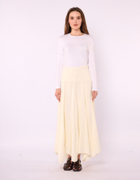 Lined A-Line Skirt in Muslin Fabric