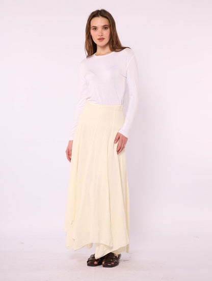 Lined A-Line Skirt in Muslin Fabric