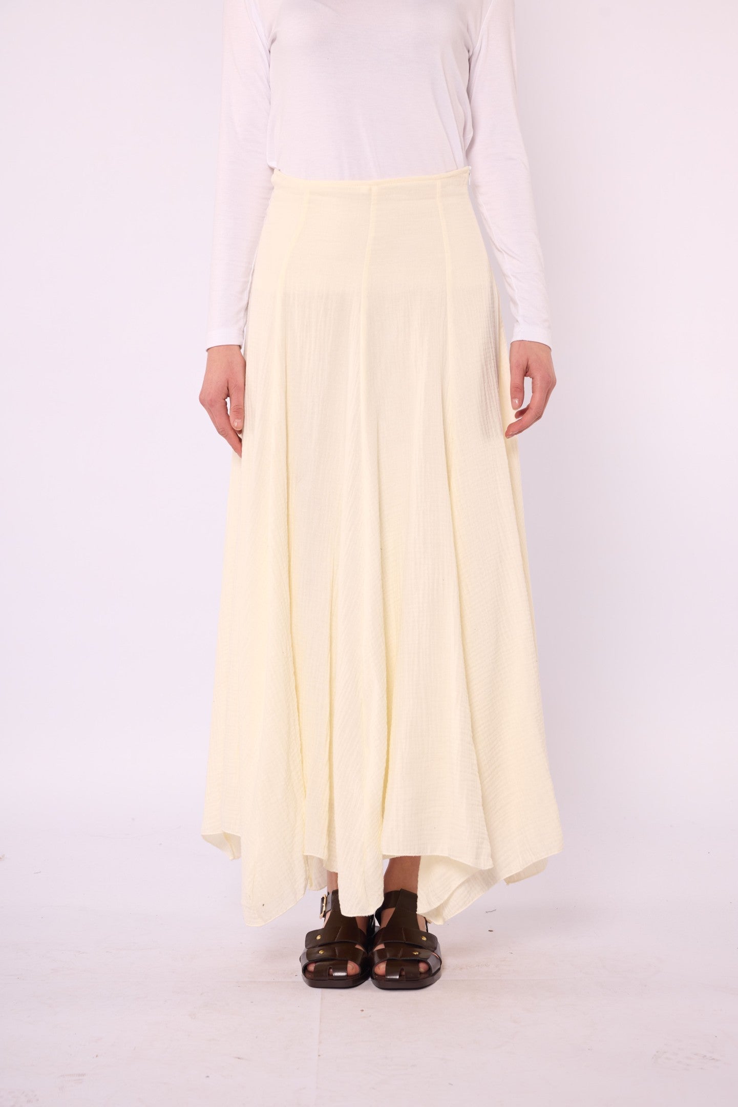 Lined A-Line Skirt in Muslin Fabric