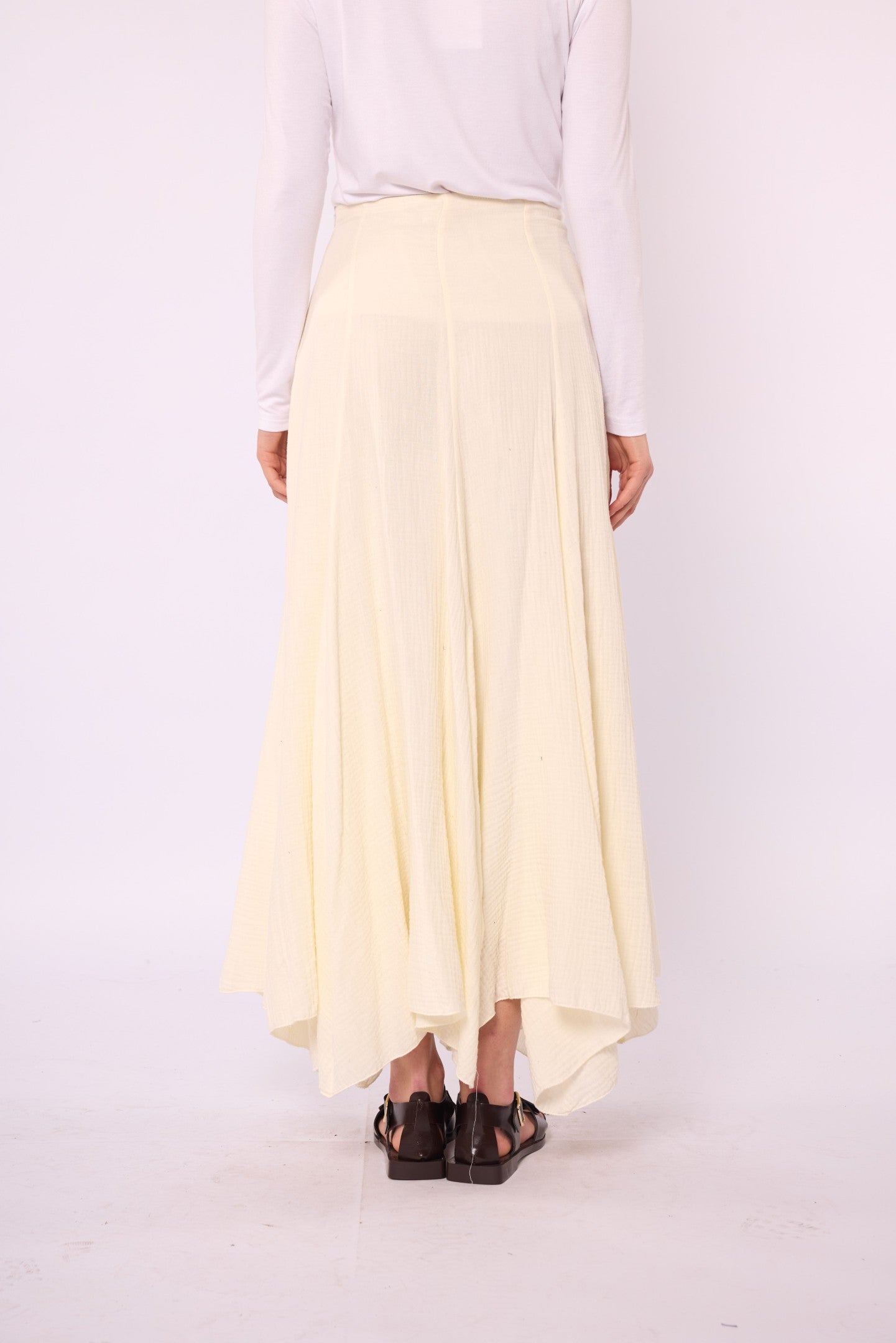 Lined A-Line Skirt in Muslin Fabric