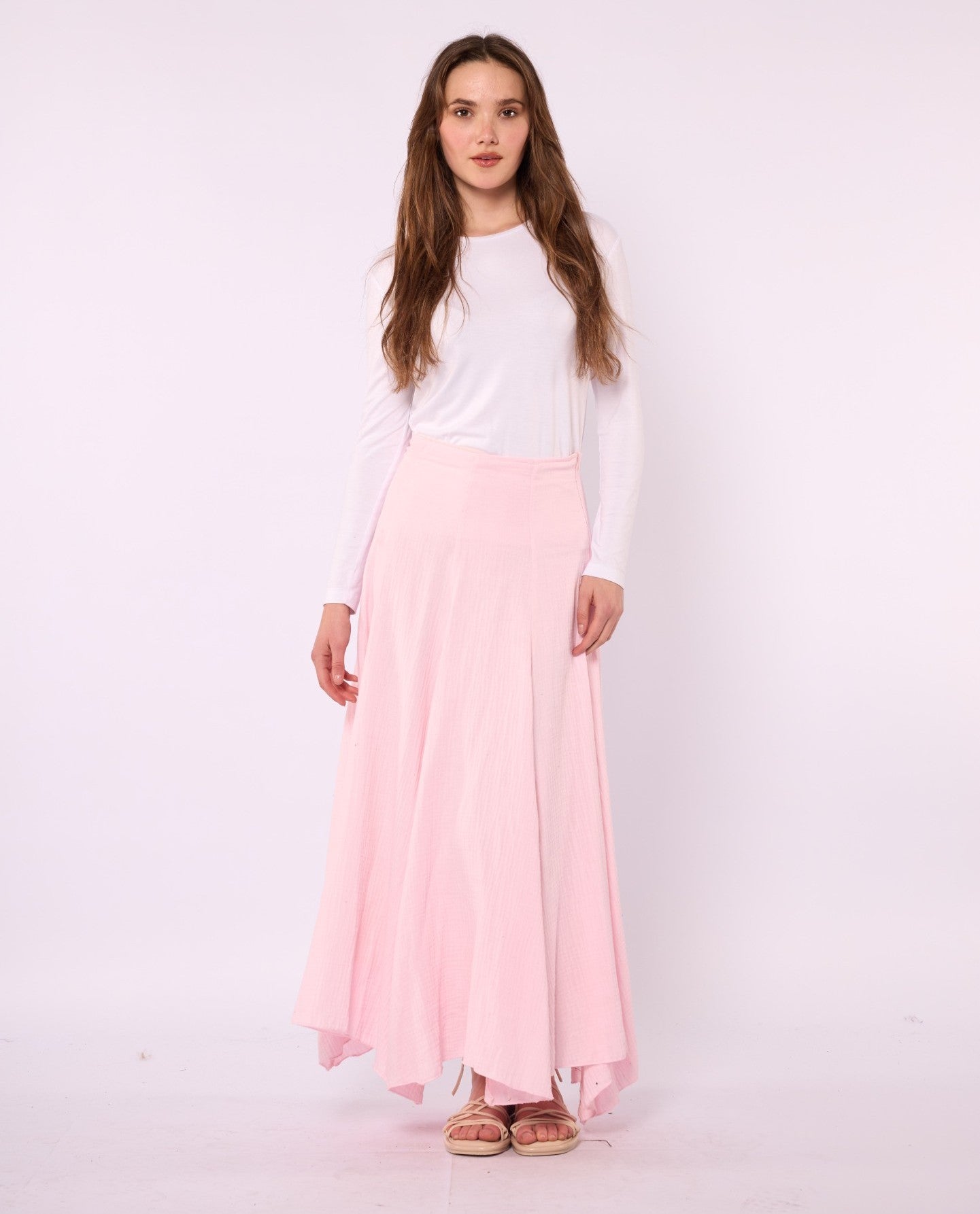 Lined A-Line Skirt in Muslin Fabric