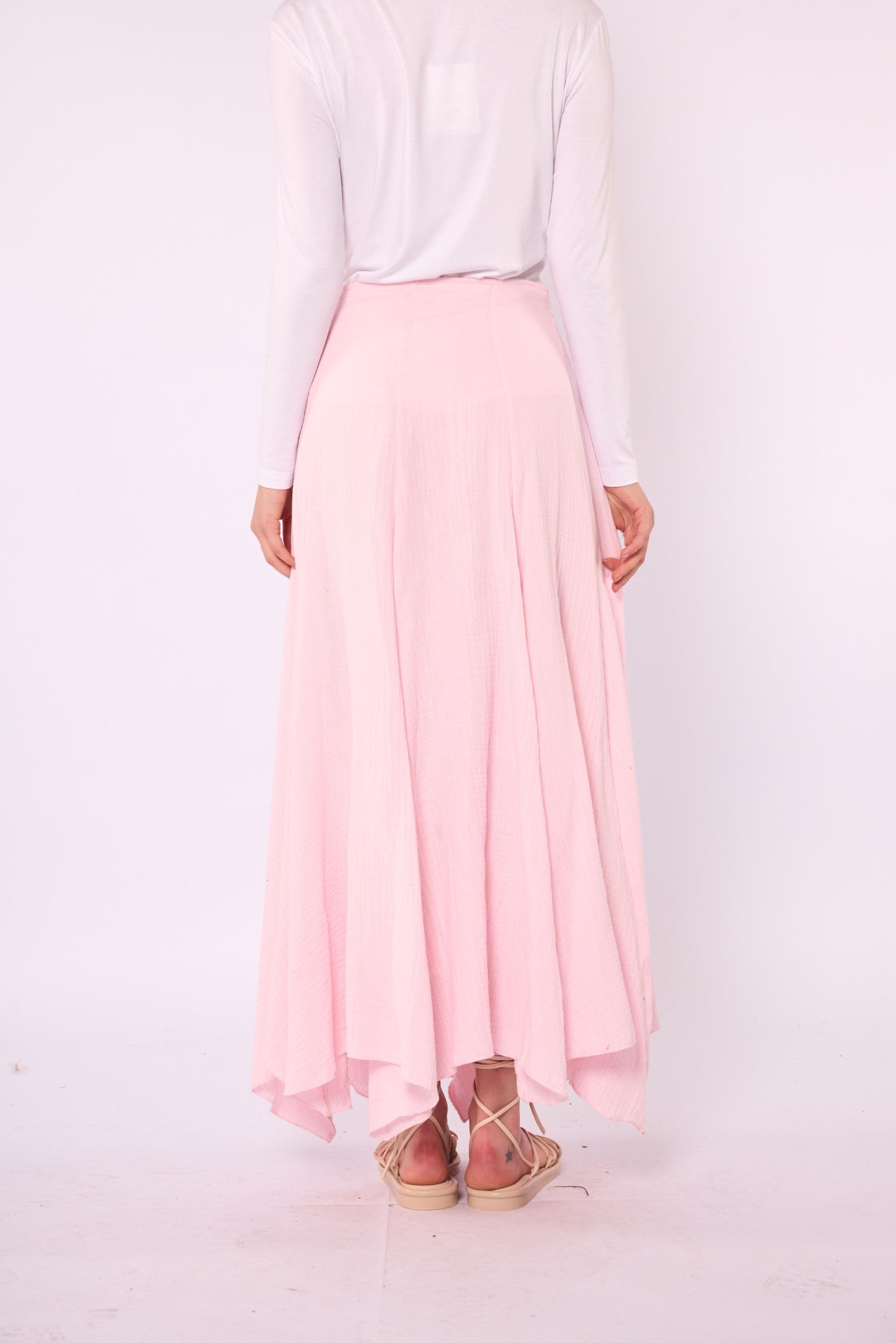 Lined A-Line Skirt in Muslin Fabric