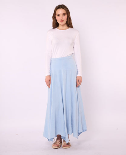 Lined A-Line Skirt in Muslin Fabric