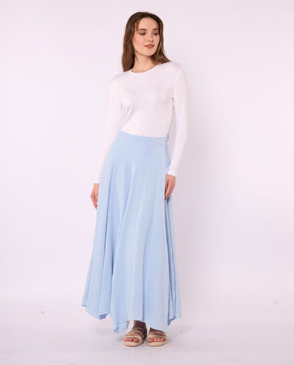 Lined A-Line Skirt in Muslin Fabric