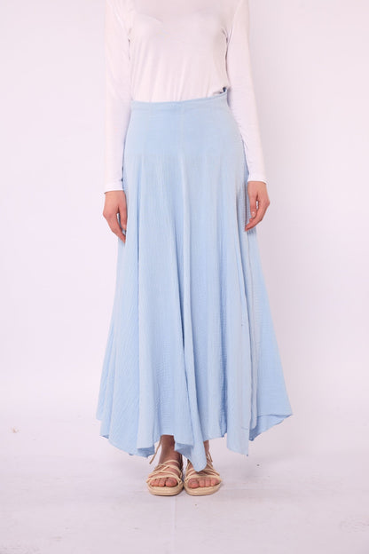 Lined A-Line Skirt in Muslin Fabric