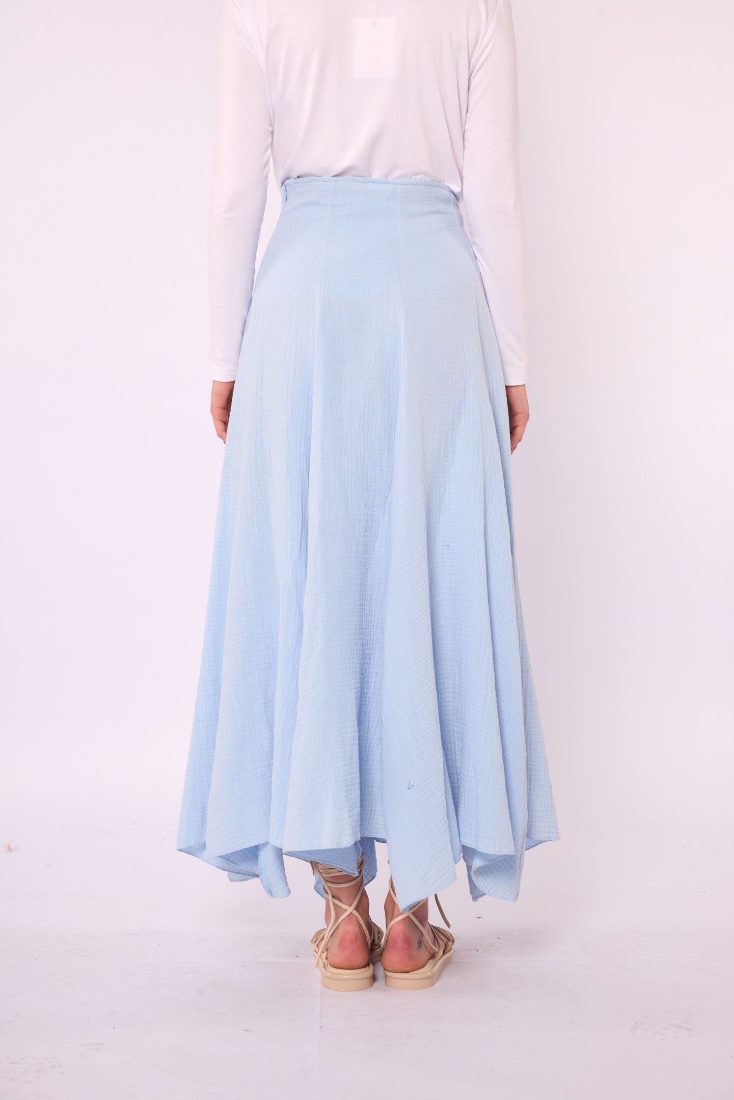 Lined A-Line Skirt in Muslin Fabric