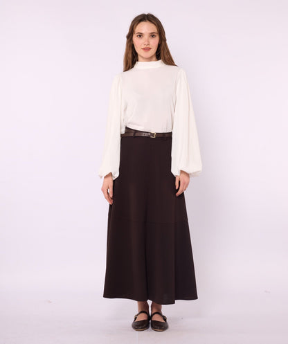 A-Line Skirt with Stitch Detail and Pockets