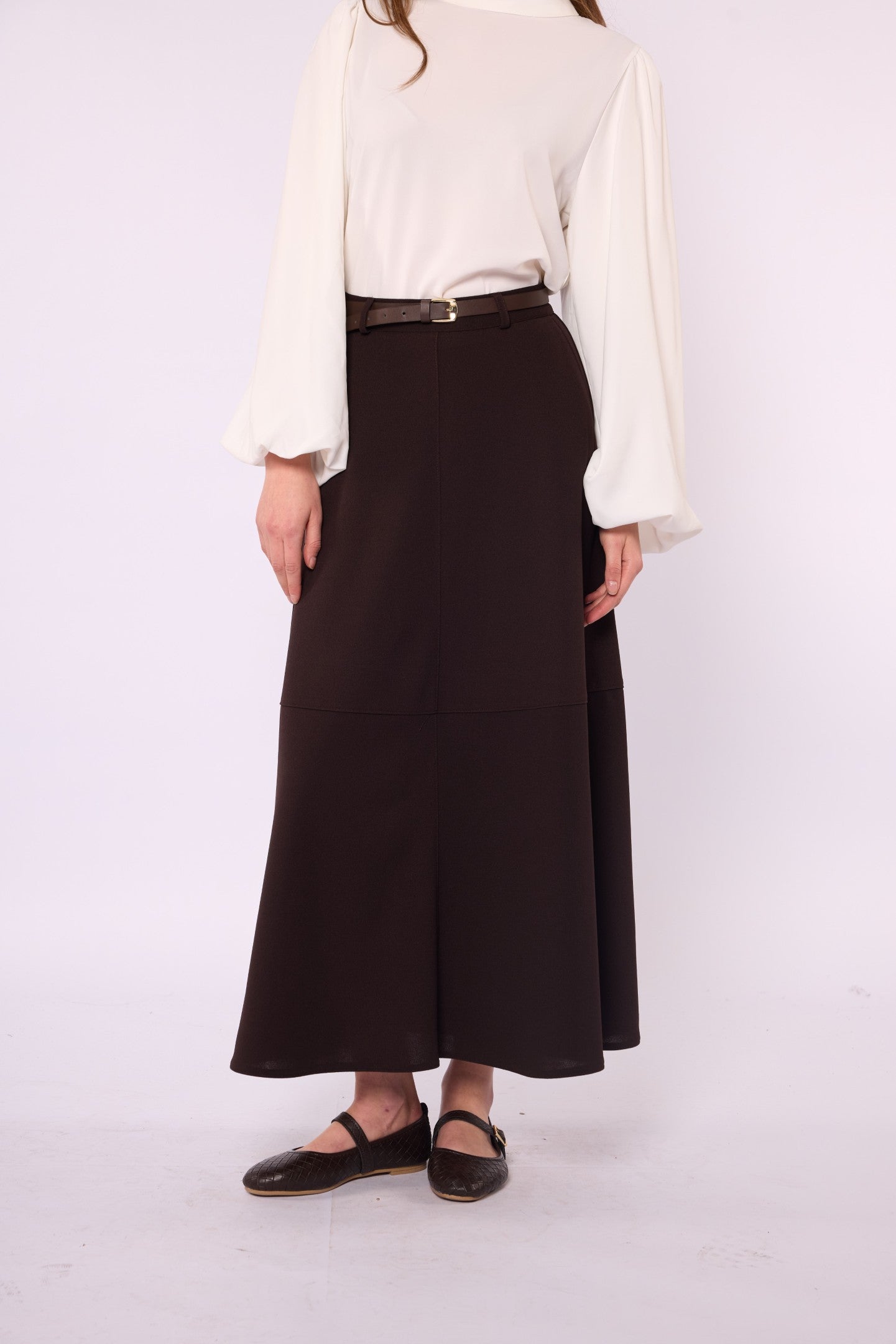 A-Line Skirt with Stitch Detail and Pockets