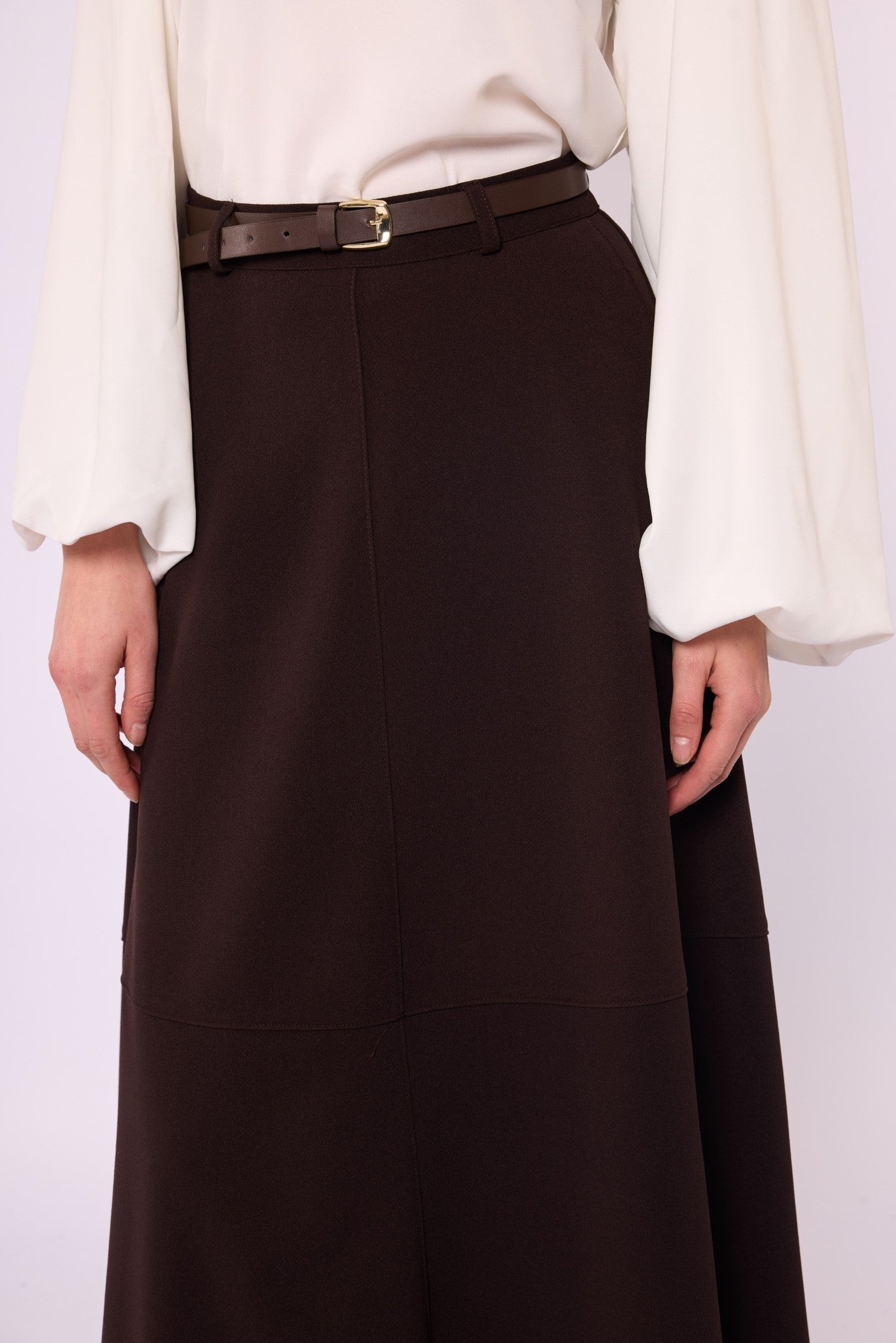 A-Line Skirt with Stitch Detail and Pockets