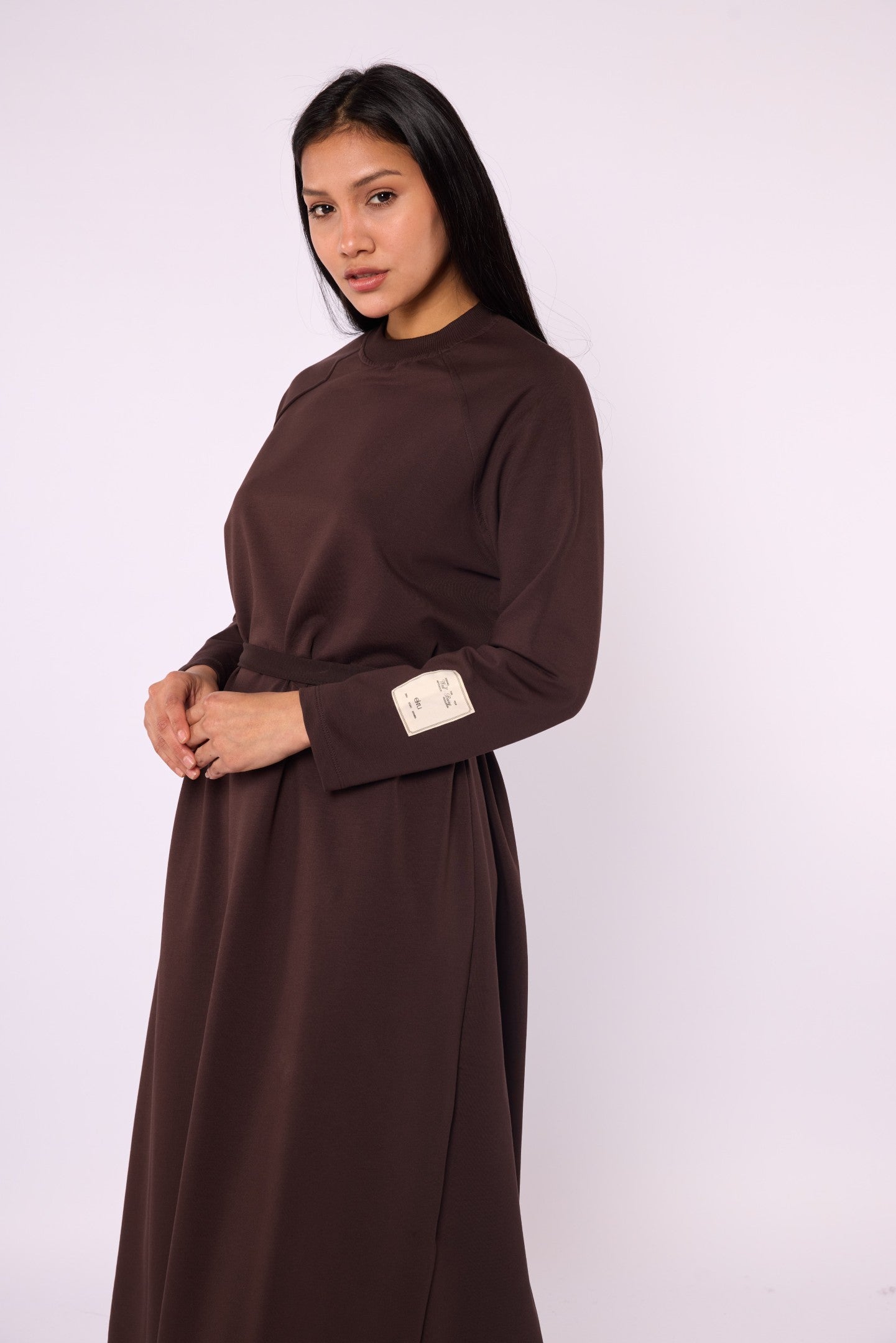 Relaxed Fit Long Sport Dress with Drawstring Accent