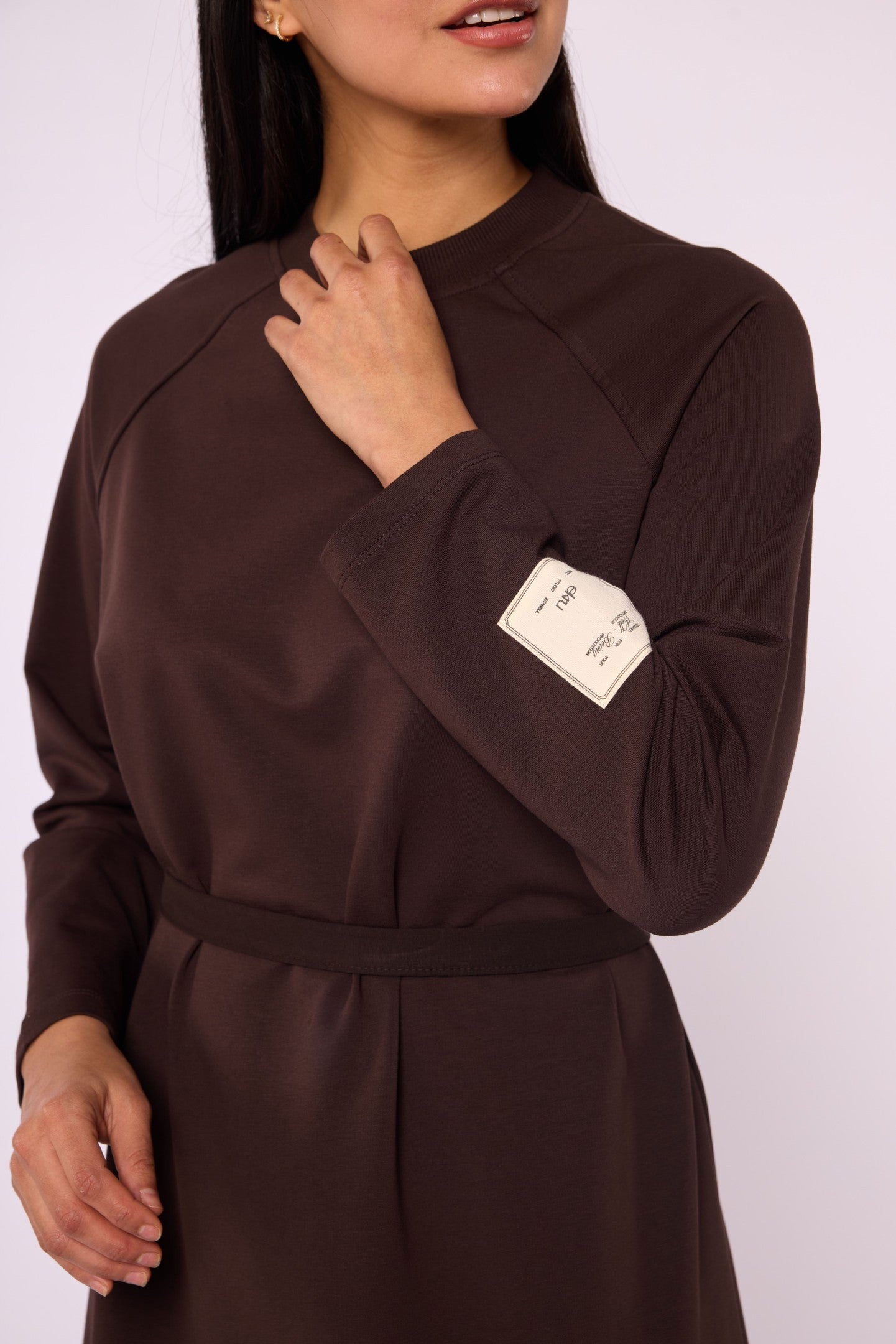Relaxed Fit Long Sport Dress with Drawstring Accent