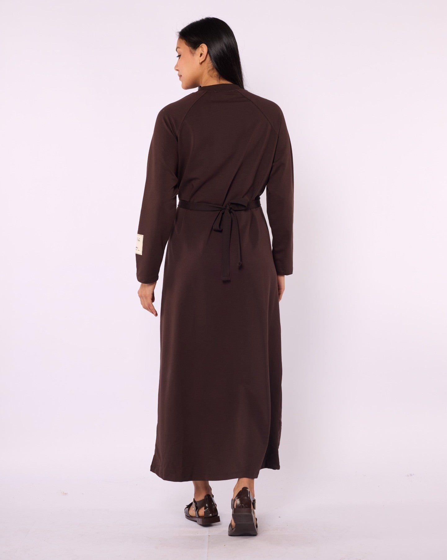 Relaxed Fit Long Sport Dress with Drawstring Accent
