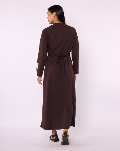 Relaxed Fit Long Sport Dress with Drawstring Accent