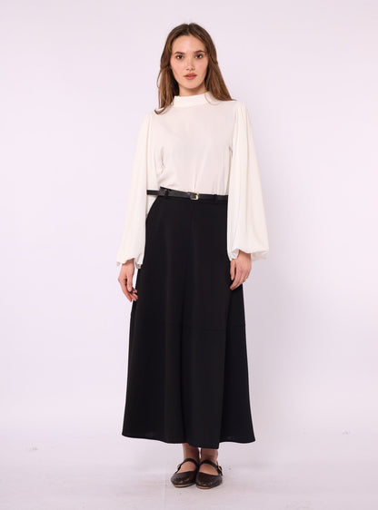 A-Line Skirt with Stitch Detail and Pockets