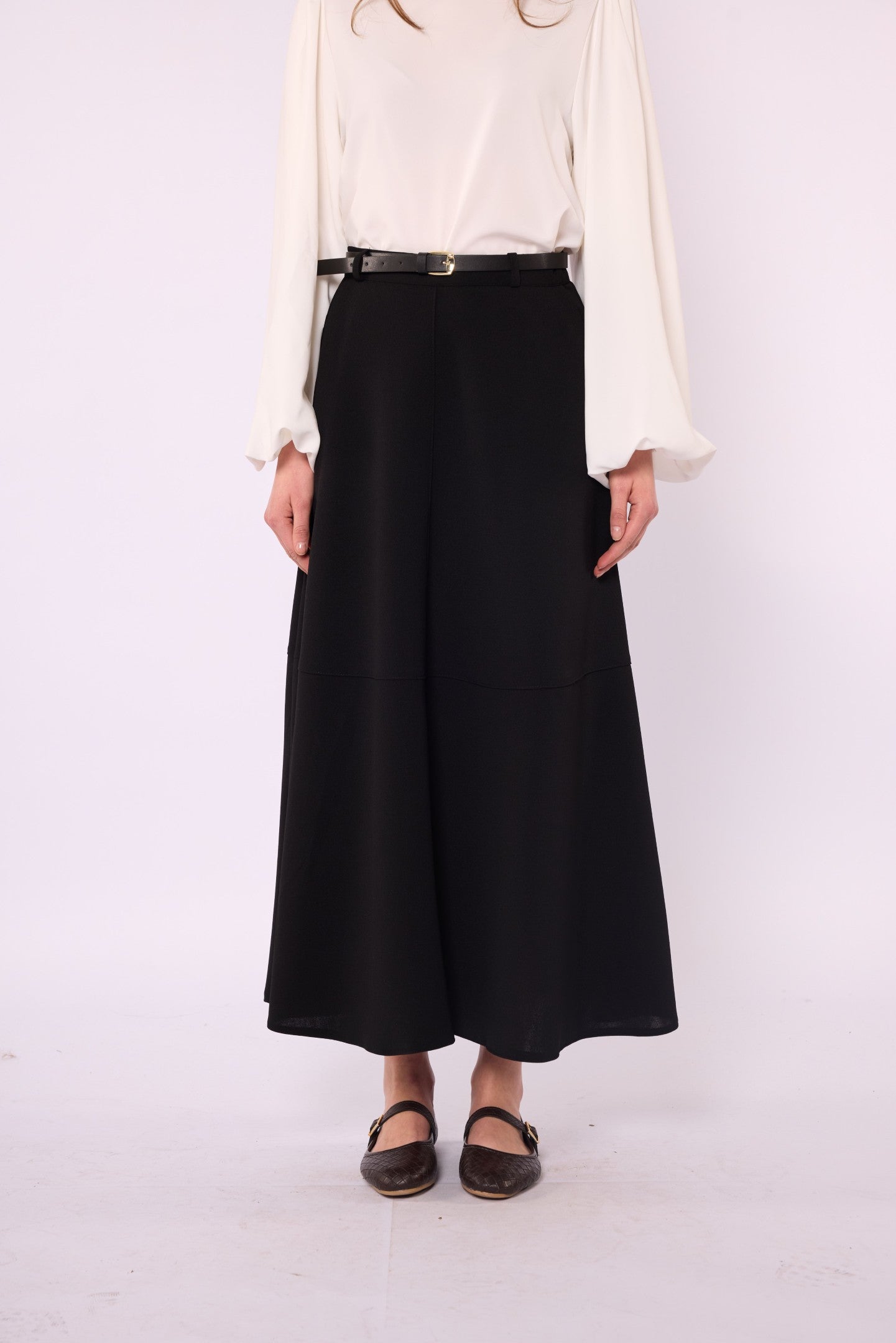 A-Line Skirt with Stitch Detail and Pockets