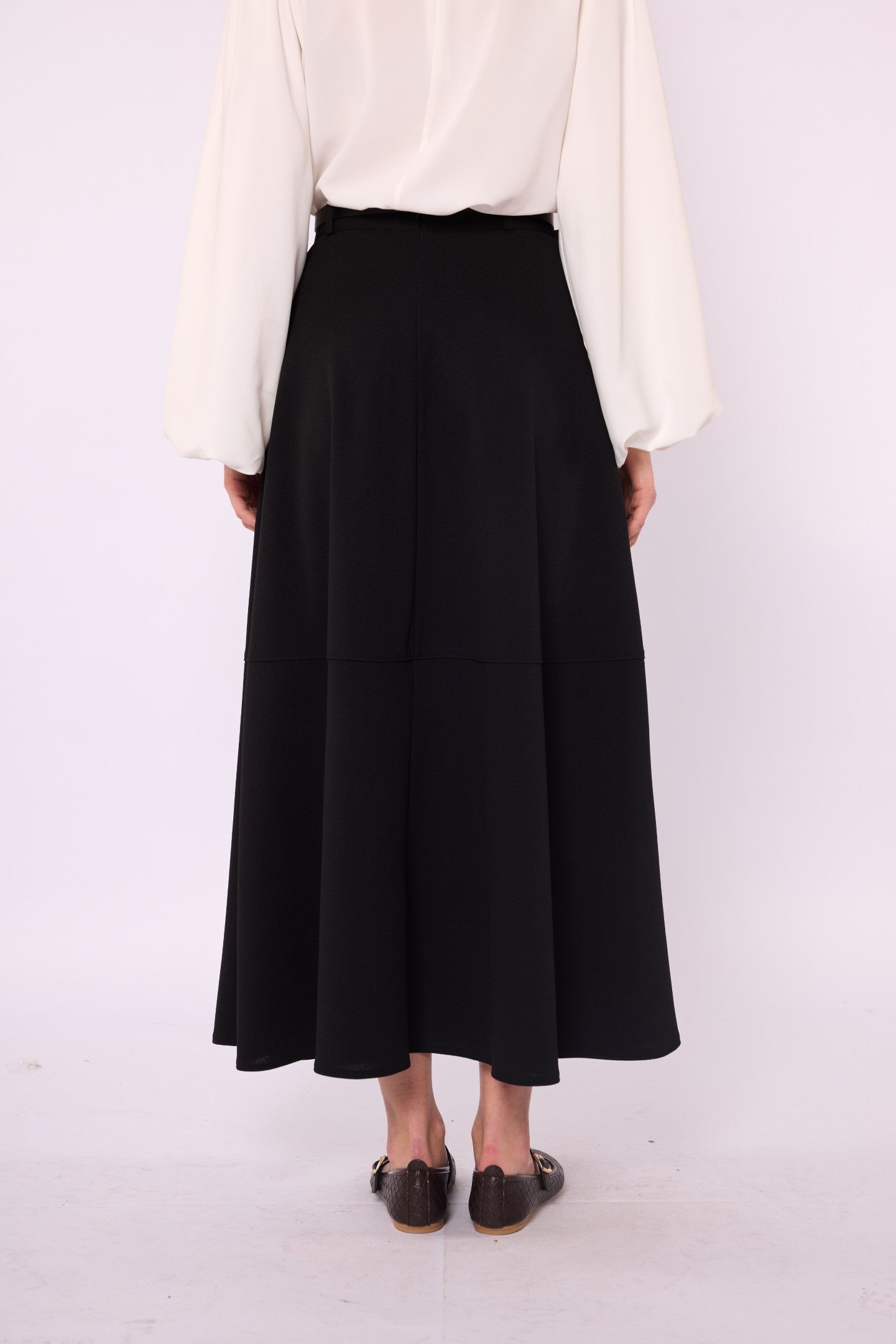 A-Line Skirt with Stitch Detail and Pockets