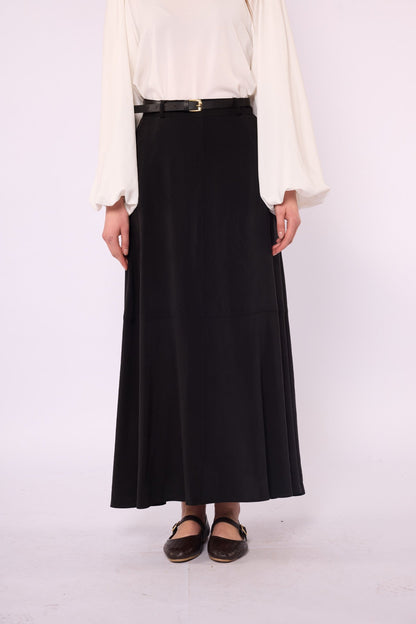 A-Line Skirt with Stitch Detail and Pockets