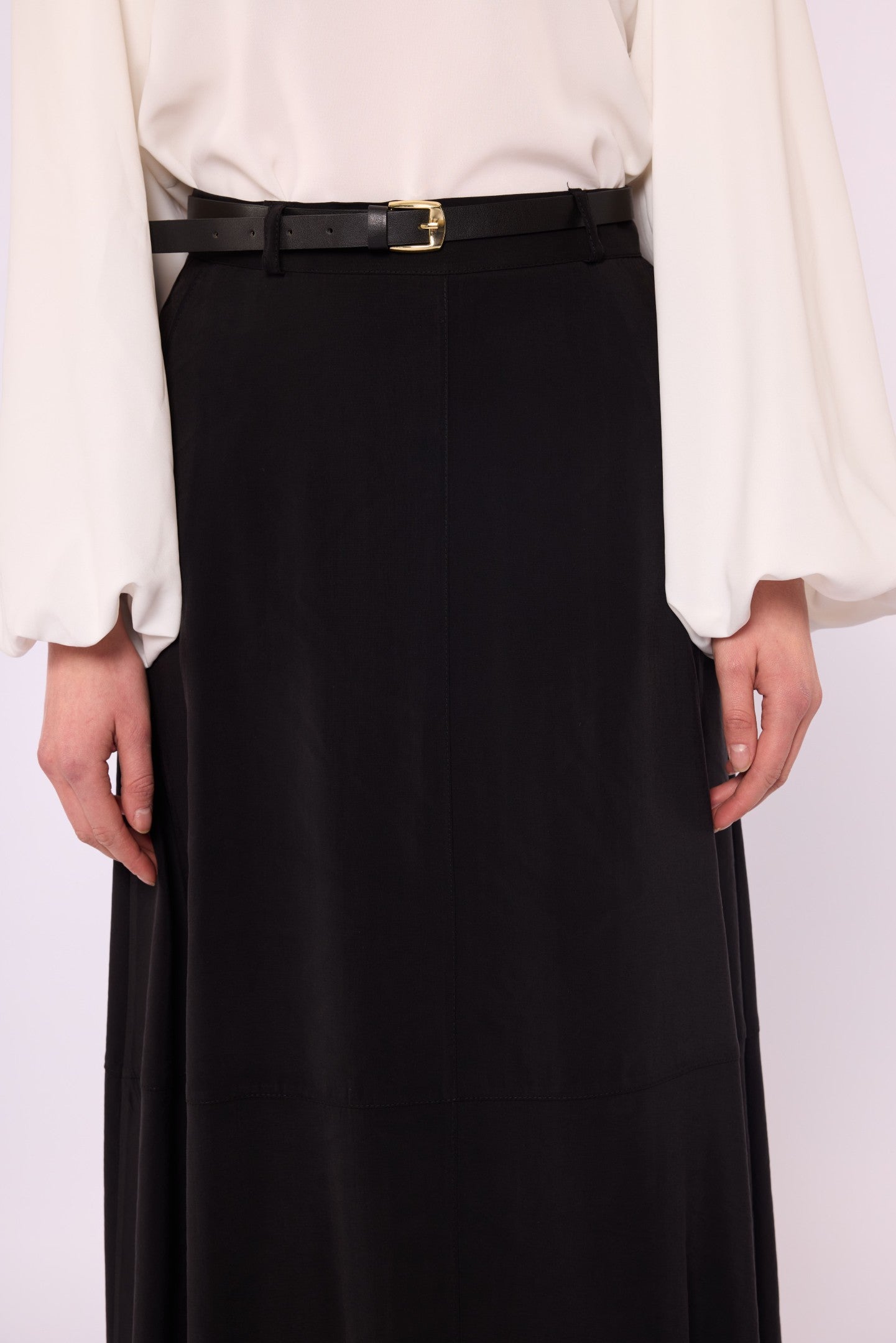 A-Line Skirt with Stitch Detail and Pockets