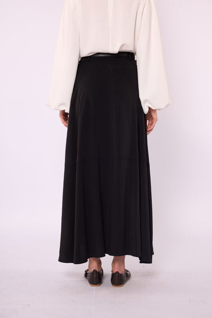 A-Line Skirt with Stitch Detail and Pockets