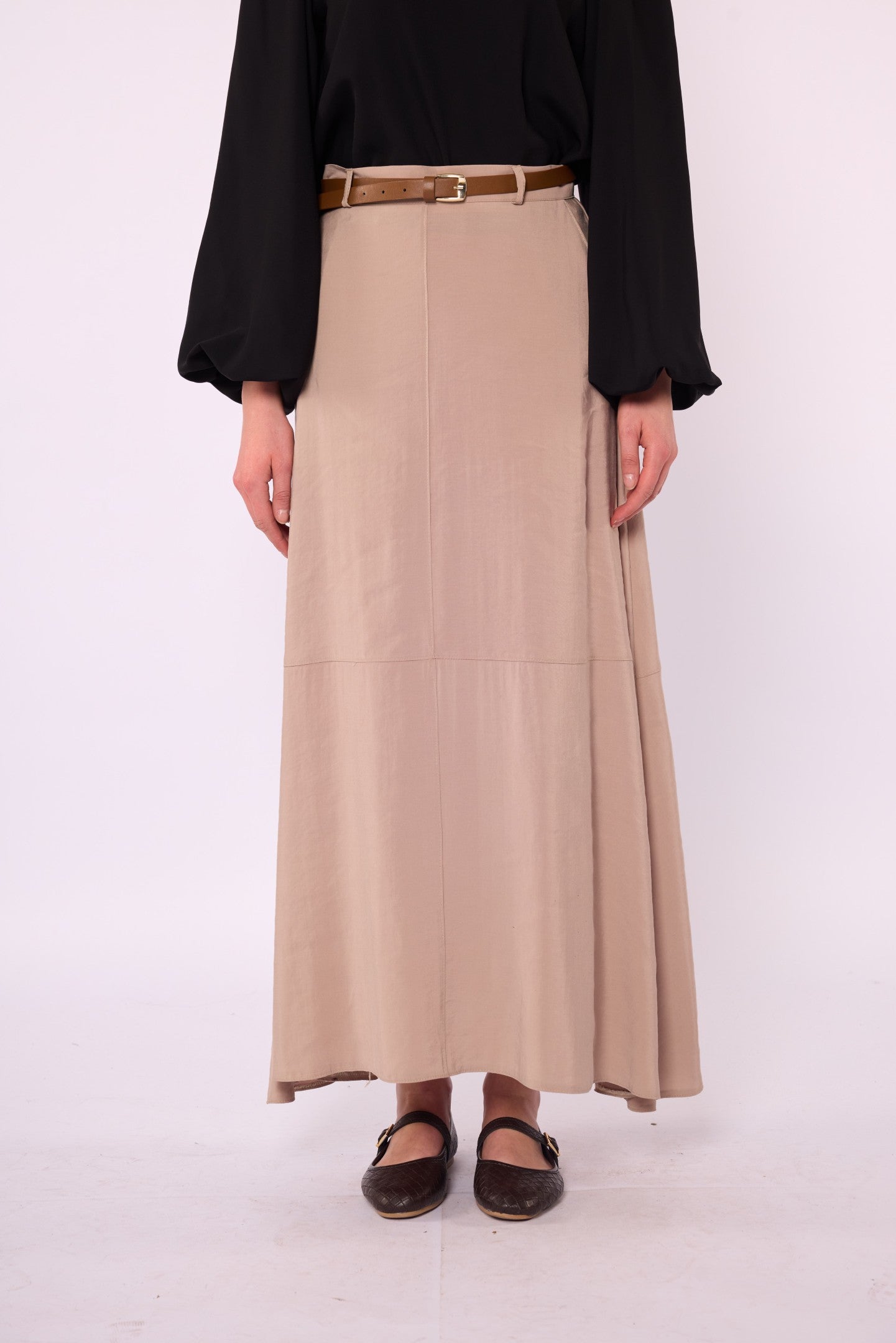 A-Line Skirt with Stitch Detail and Pockets