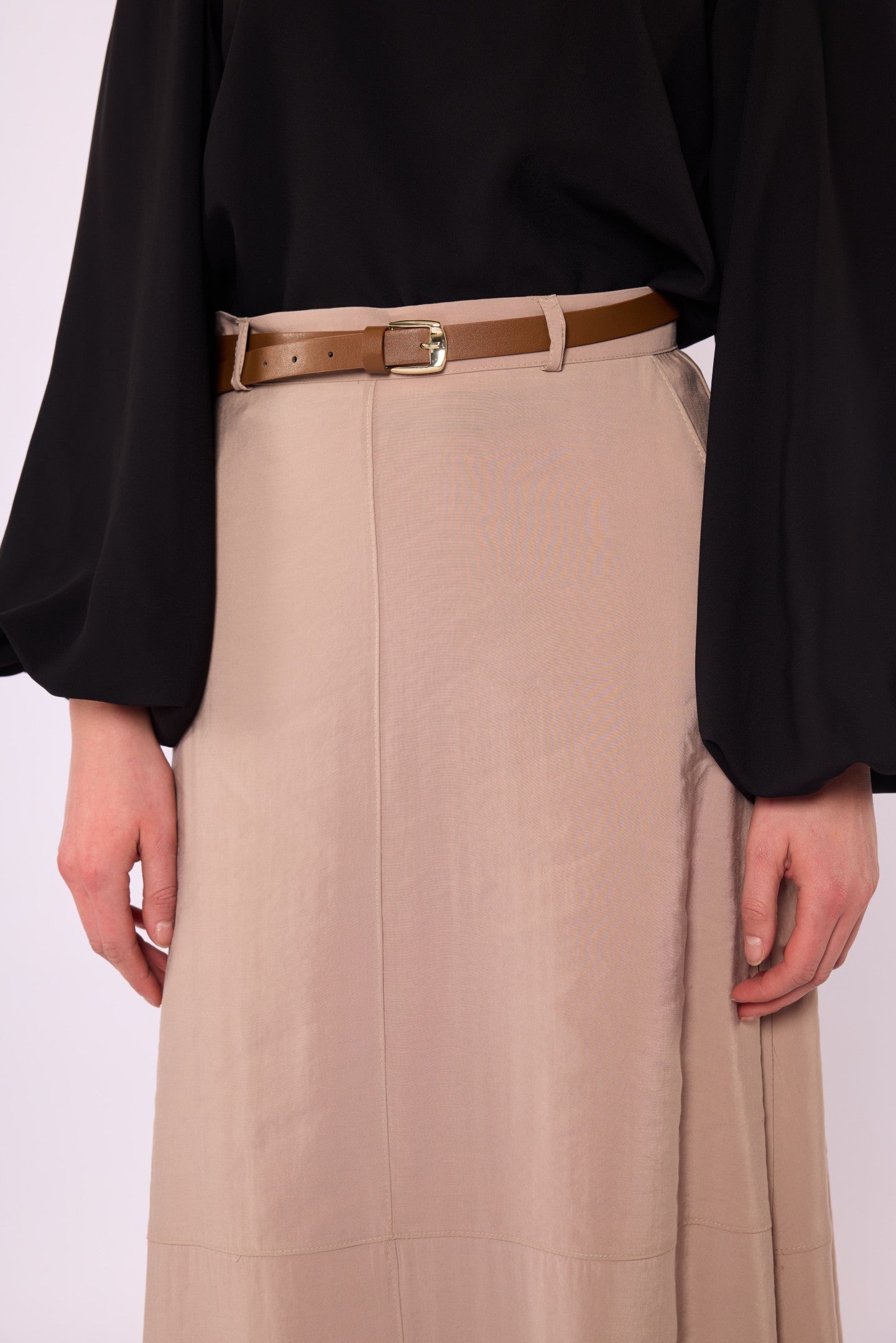 A-Line Skirt with Stitch Detail and Pockets