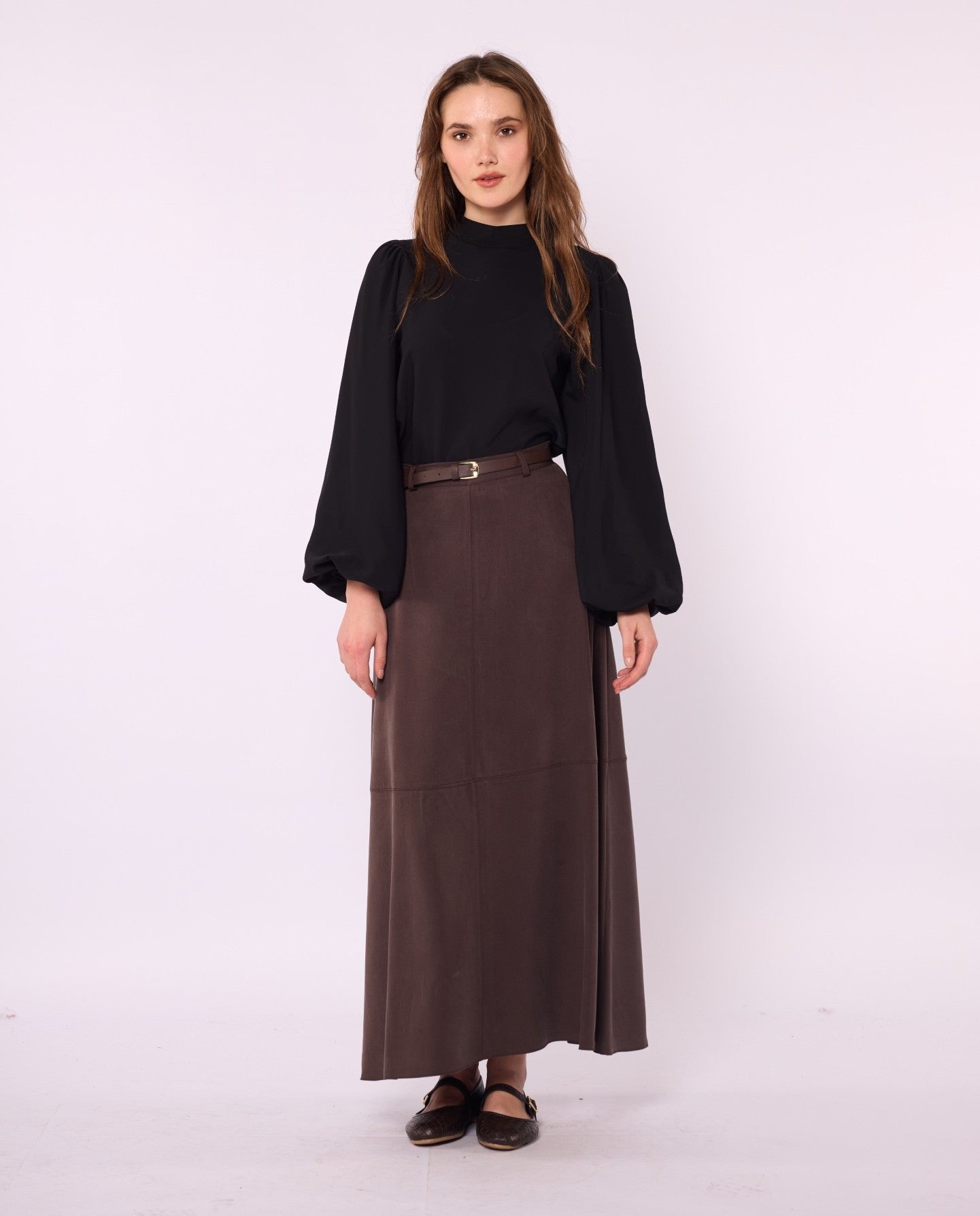A-Line Skirt with Stitch Detail and Pockets