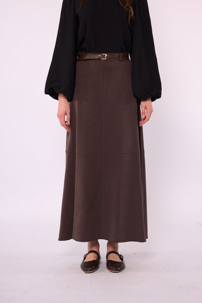 A-Line Skirt with Stitch Detail and Pockets