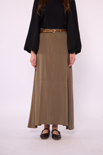 A-Line Skirt with Stitch Detail and Pockets