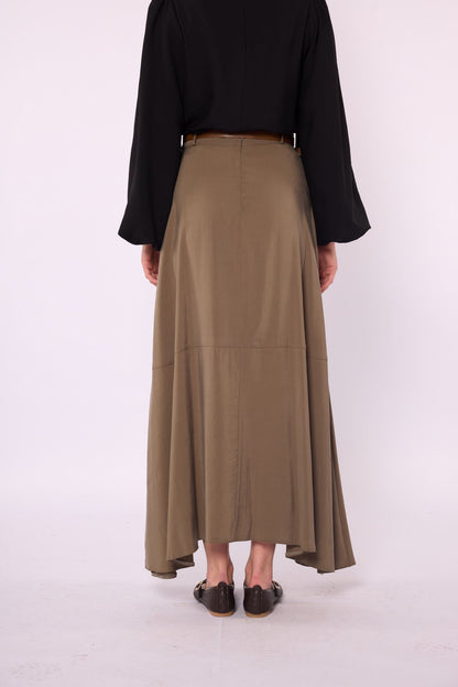 A-Line Skirt with Stitch Detail and Pockets