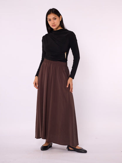 Ruched Blouse with Gold Buckle Detail