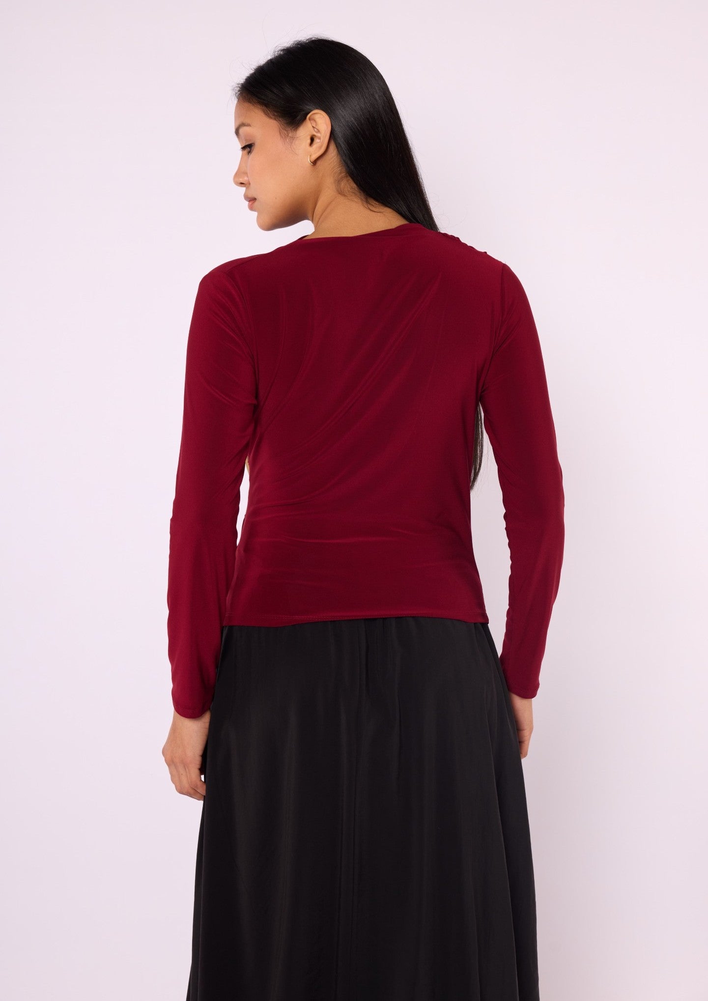 Ruched Blouse with Gold Buckle Detail