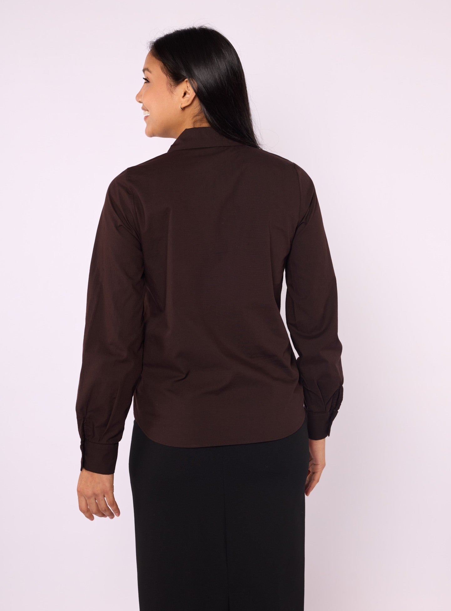 Buttoned Polo Collar Shirt with Pearl Appliqué