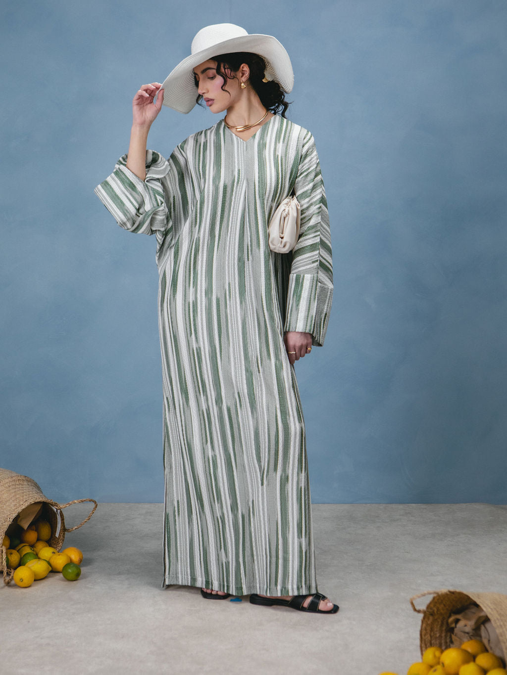 Green & Grey Crochet Kaftan